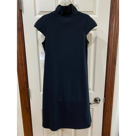 Relativity Womens Jet Black Cowl Neck Cap Sleeve A-Line Dress Size Medium New Wi - Picture 7 of 7